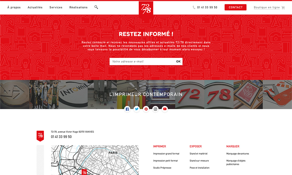 Client Site imprimerie, 72 78, identité online et offline