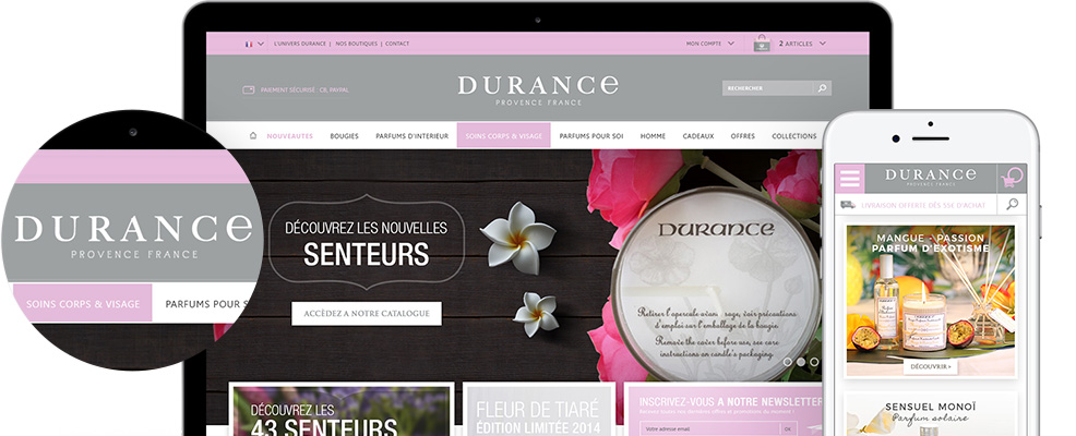 Site web Durance, exemple de mise en page