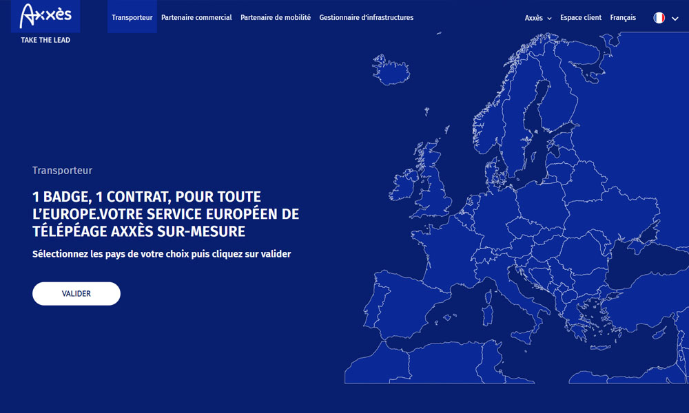 Site Internet pour Axxès, refonte wordpress, mockup page transporteur