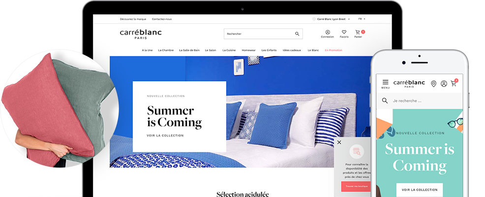 carreblanc, site e commerce magento spécialisé linge de maison