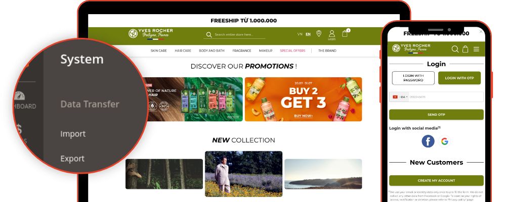 MockUp Yves Rocher Vietnam Magento2