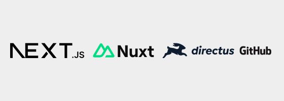 Logo Next.js, Nuxt, Directus và GitHub